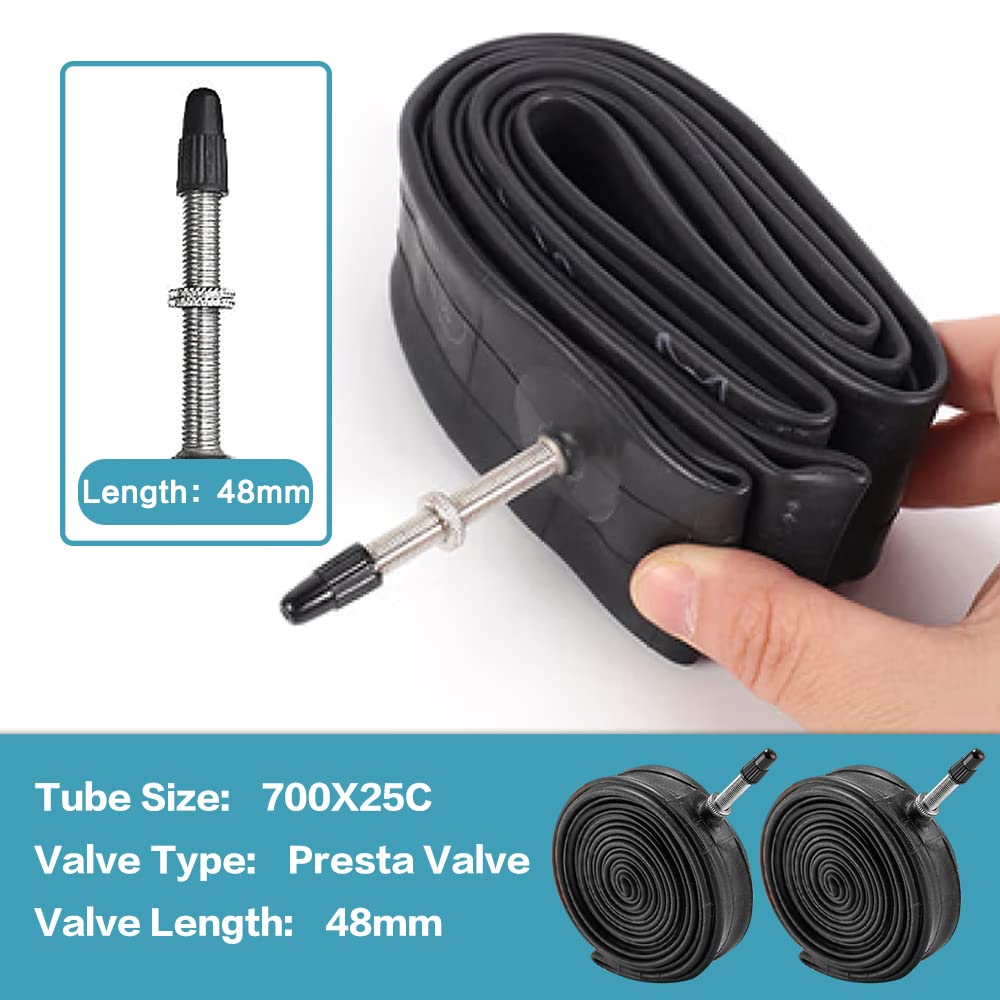 1 or 2 Pack 700X23C/25C/28C/35C Road Bike Tires with or Without 2 Inner Tubes Presta Valve and 2 levers for City Commuter Road Pavement Garden Trail Bike Tires