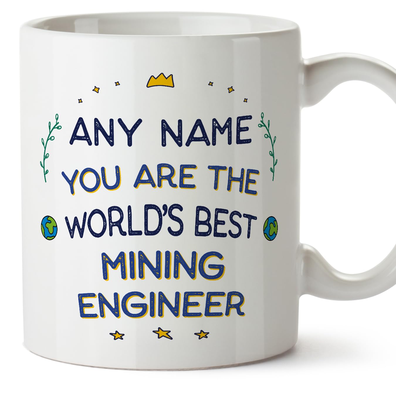 MUGFFINS Personalised Mug for Mining Engineer - in English - World's Best - Funny Custom Gift for Colleagues - Ceramic 11oz Mug