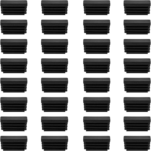 Miniatura 7 de Waziaqoc 32 tapones rectangulares de plástico de 1 x 12 pulgadas, tapa de enchufe de tubo negro, tapas de extremo rectangulares, protector de suelo,