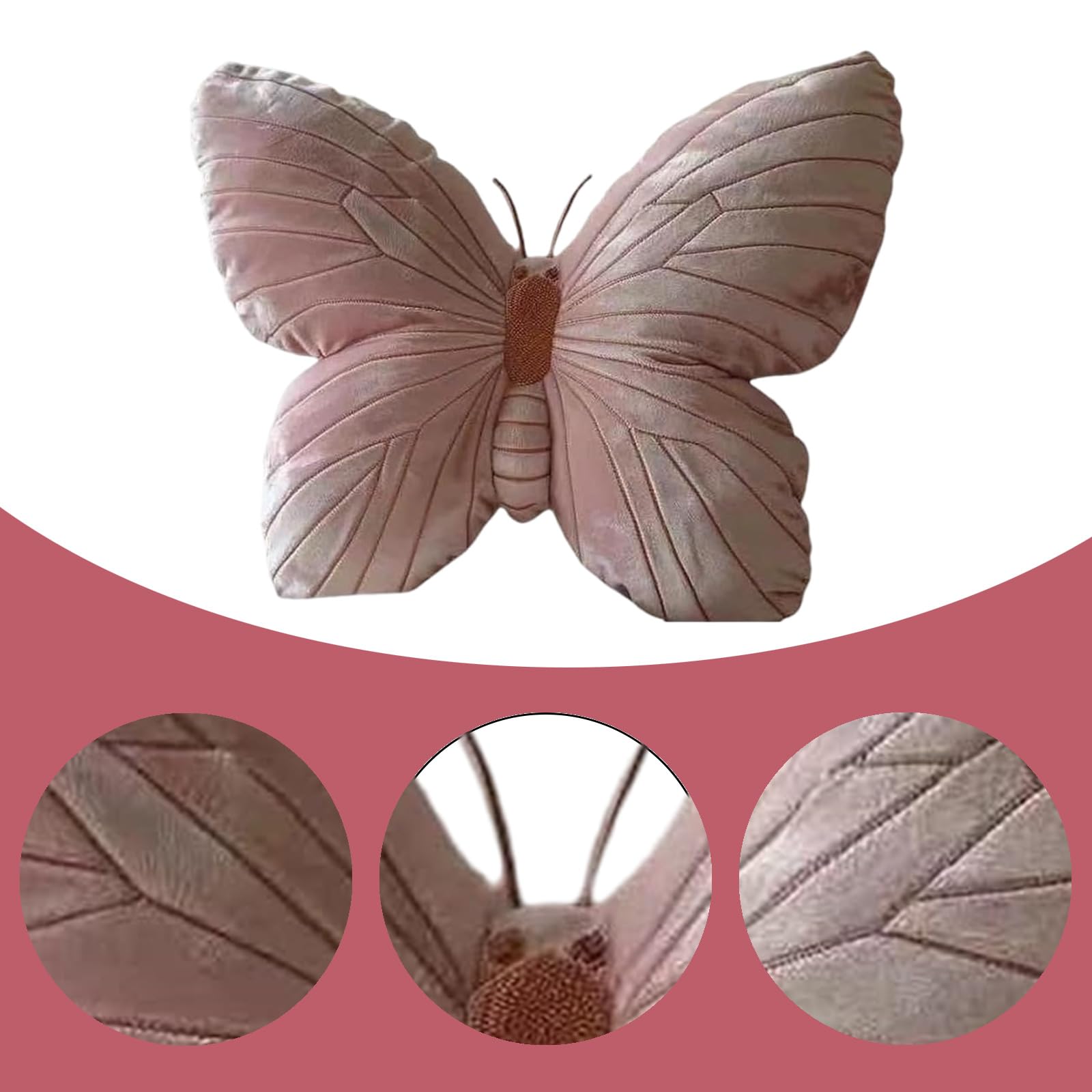 Cuscino Farfalla Morbido In Velluto | Decorativo Per Divano E Letto | Giallo | Perfetto Per Relax E Sostegno Lombare