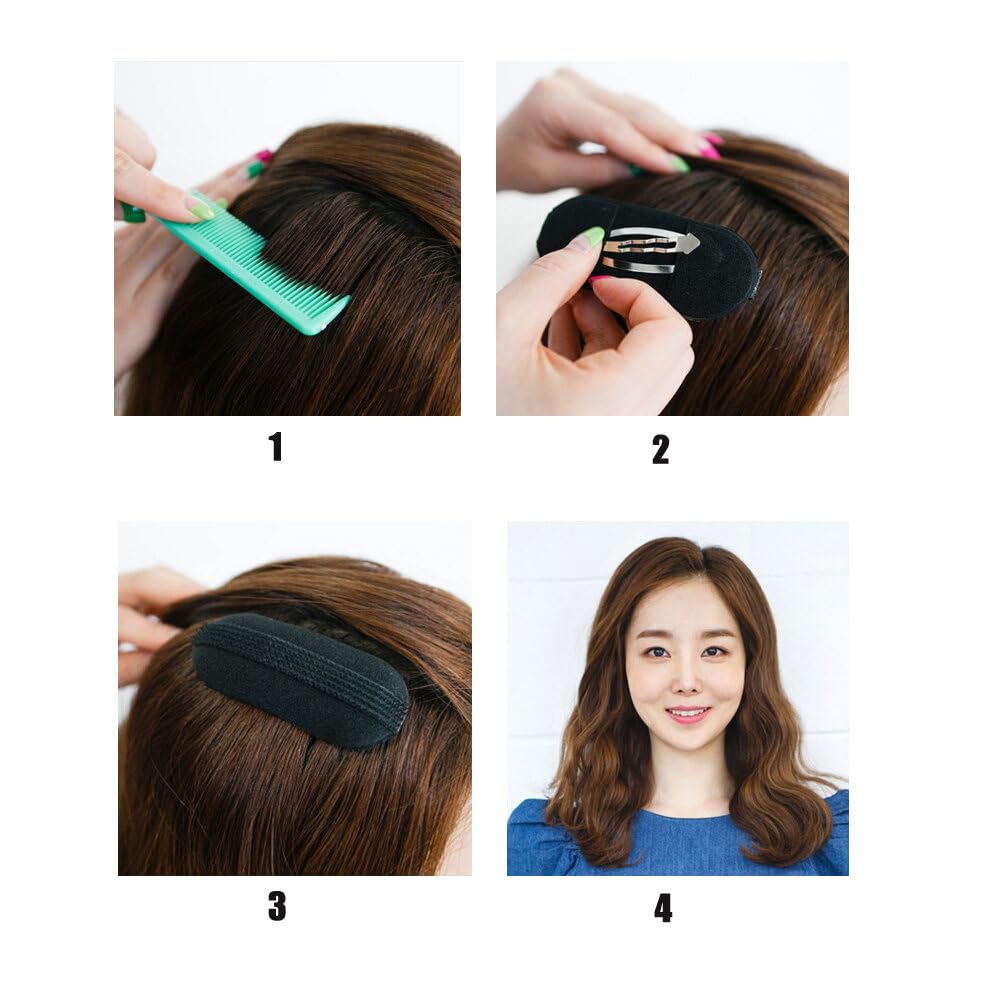 5 Pairs Black Bump It Up Volume Hair Base Invisible Hair Clip Volume Bump Inserts Hair Padding Hair Bumps Do Beehive Hair Styler Updo Hair Bun Maker Hair Accessories for Women Girls