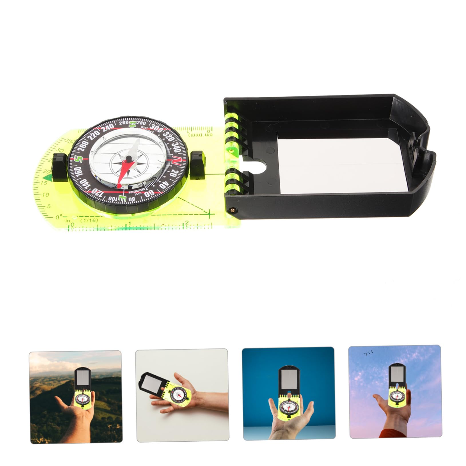 Kisangel Boussole D'Extérieur Boussole De Camping Transparente Boussole À Clip pour Randonnée Boussole De Survie Boussole De Randonnée Boussole De Carte Boussole De Navigation