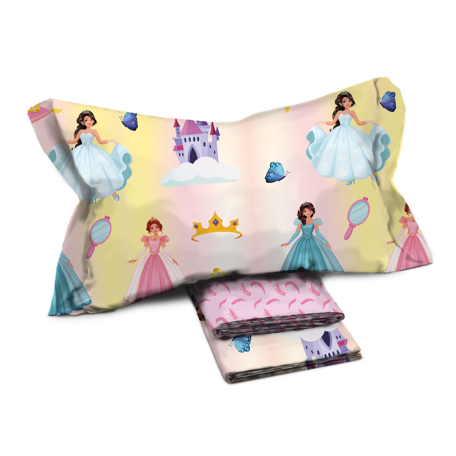 Lenzuola Letto Singolo Bambina Fantasy Principesse - 100% Cotone, Set Completo Con Federa - Foto 5