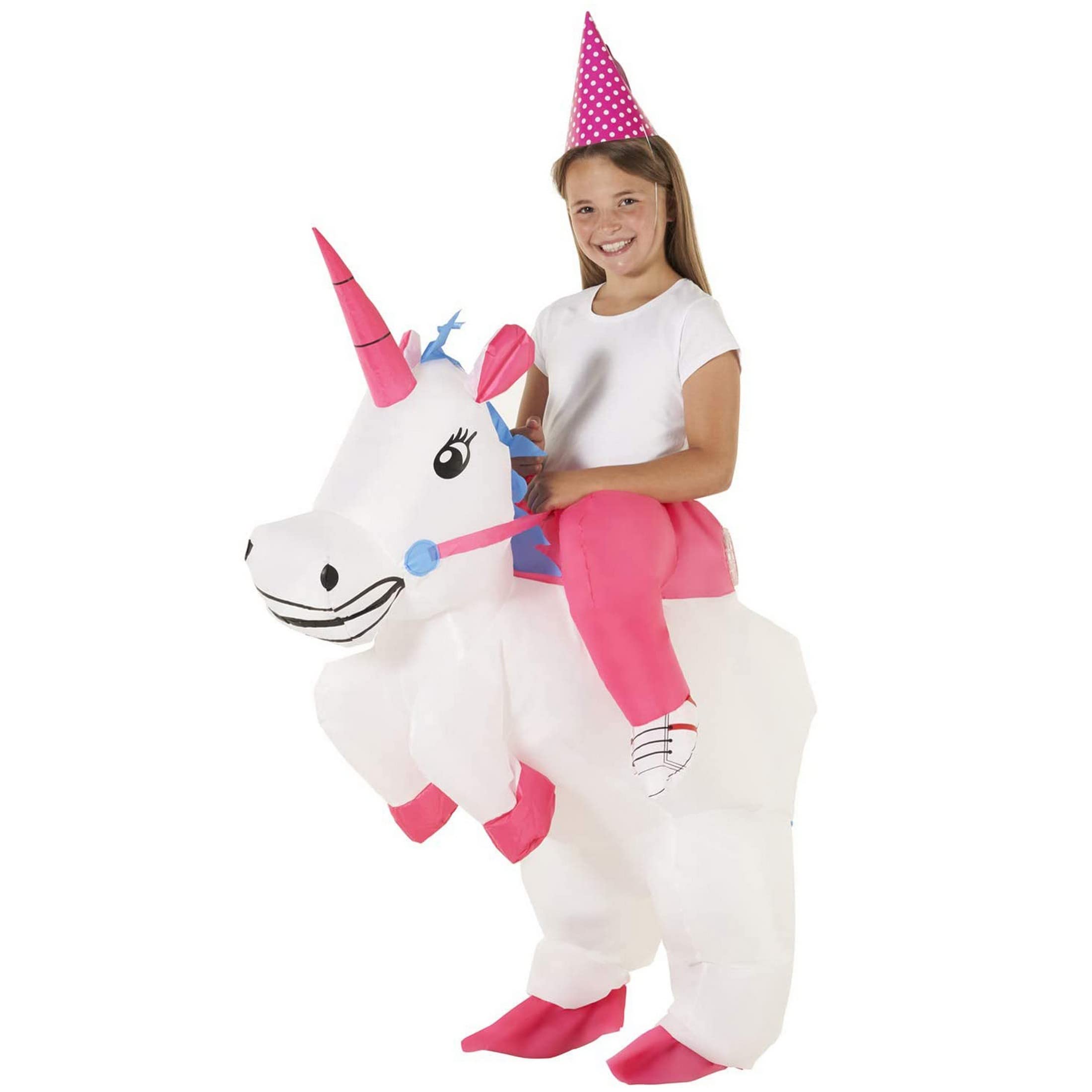 MORPH Costumes Disfraz Unicornio Niña Hinchable, Disfraz Hinchable Unicornio, Disfraces Originales Inflable, Disfraz Carnaval Niña Halloween Talla Única