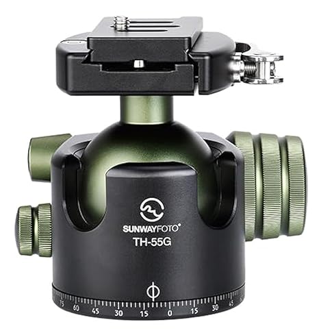 Sunwayfoto TH-55G 55mm Low Profile High Locking Strength Ball Head w L.E.V.E.R Clamp Arca Compatible
