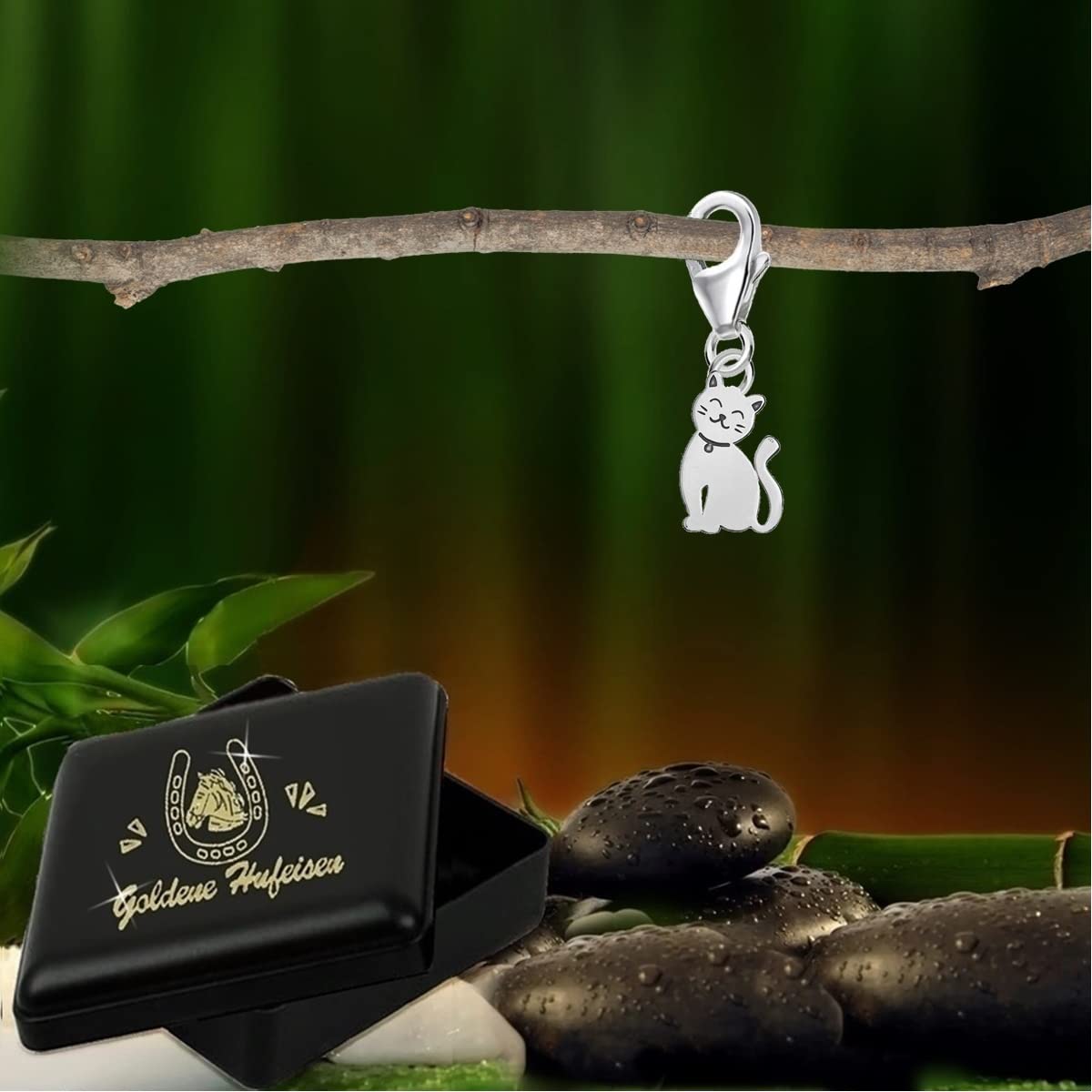 mini chat pendentif charme en argent 925 pour bracelet ou chaîne