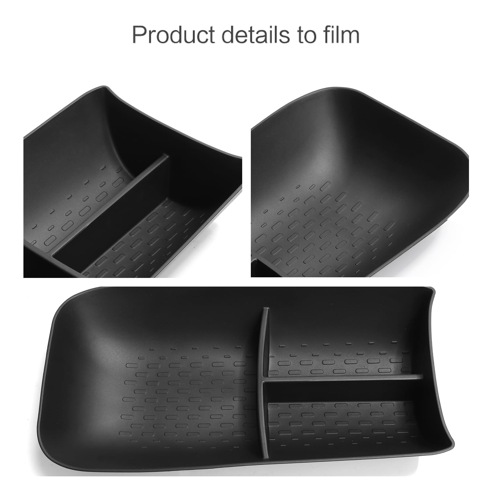 smabee Boîte de rangement inférieure pour console centrale Smart #3 - Plateau de rangement inférieur en TPE - Accessoires d'intérieur de voiture - Noir