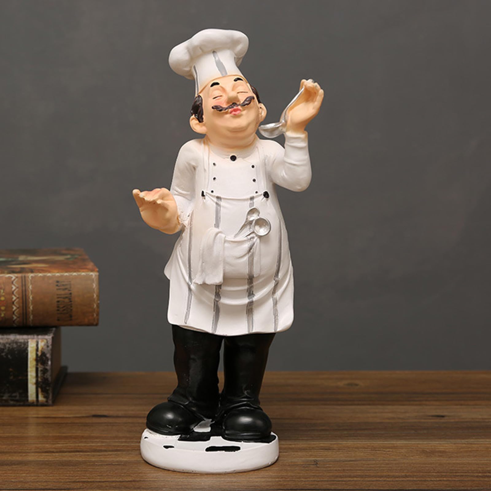 Statua decorativa chef divertente Decorazione da tavolo per controsoffitti domestici in resina per decorazioni per la casa in fattoria e decorazioni per Statua artistica chef