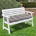 Sweet Home Collection Patio Chair Cushions Outdoor Loveseat Lounge Seat Pads Premium Comfortable Thick Fiber Fill Tufted 44" x 19", 1 Count (Pack of 1), Silver