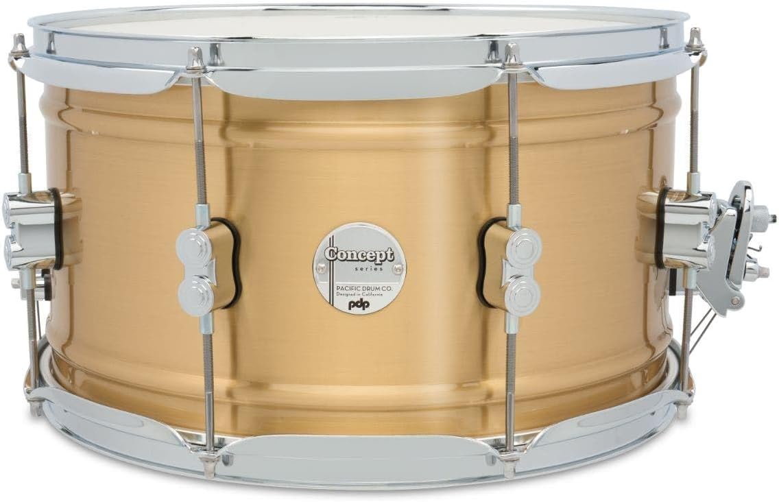 Pacific Drums Concept Series Metal Snare, 14" x 8" Brushed Brass, 1.2mm, Natural Satin