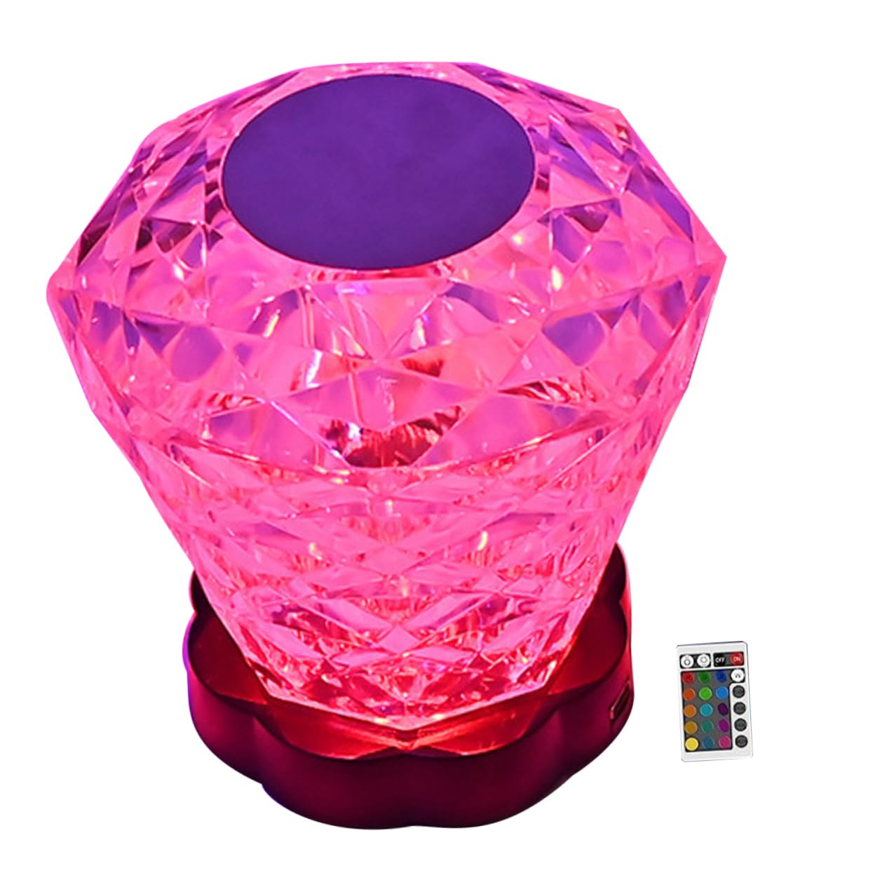 KKXXYQFC Lampada Diamond Night Light Lampada da scrivania Senza Fili Lampada Crystal Touch Lampada in Rosa Lampada da Tavolo Ricaricabile Luce Notturna Ricaricabile Batteria al Litio da 800 mAh Luce