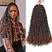 Produktbild WIGENIUS 8 Stücke Passion Twist Haar 18 Zoll Ombre Blonde Lange Böhmische Zöpfe für Passion Twist Häkeln Flechten Haar Kunstfaser Natürliche Haarverlängerung(18"T30)