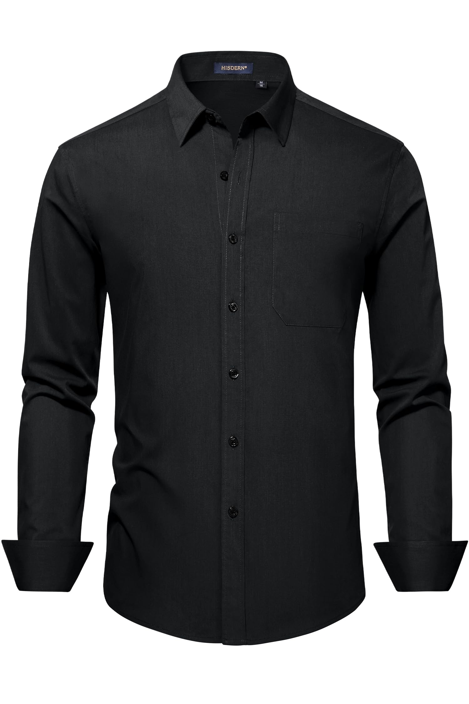 HISDERN Mens Dress Shirts Long Sleeve Button Down Casual Shirts for Men Inner Contrast Formal Business Tuxedo Wedding