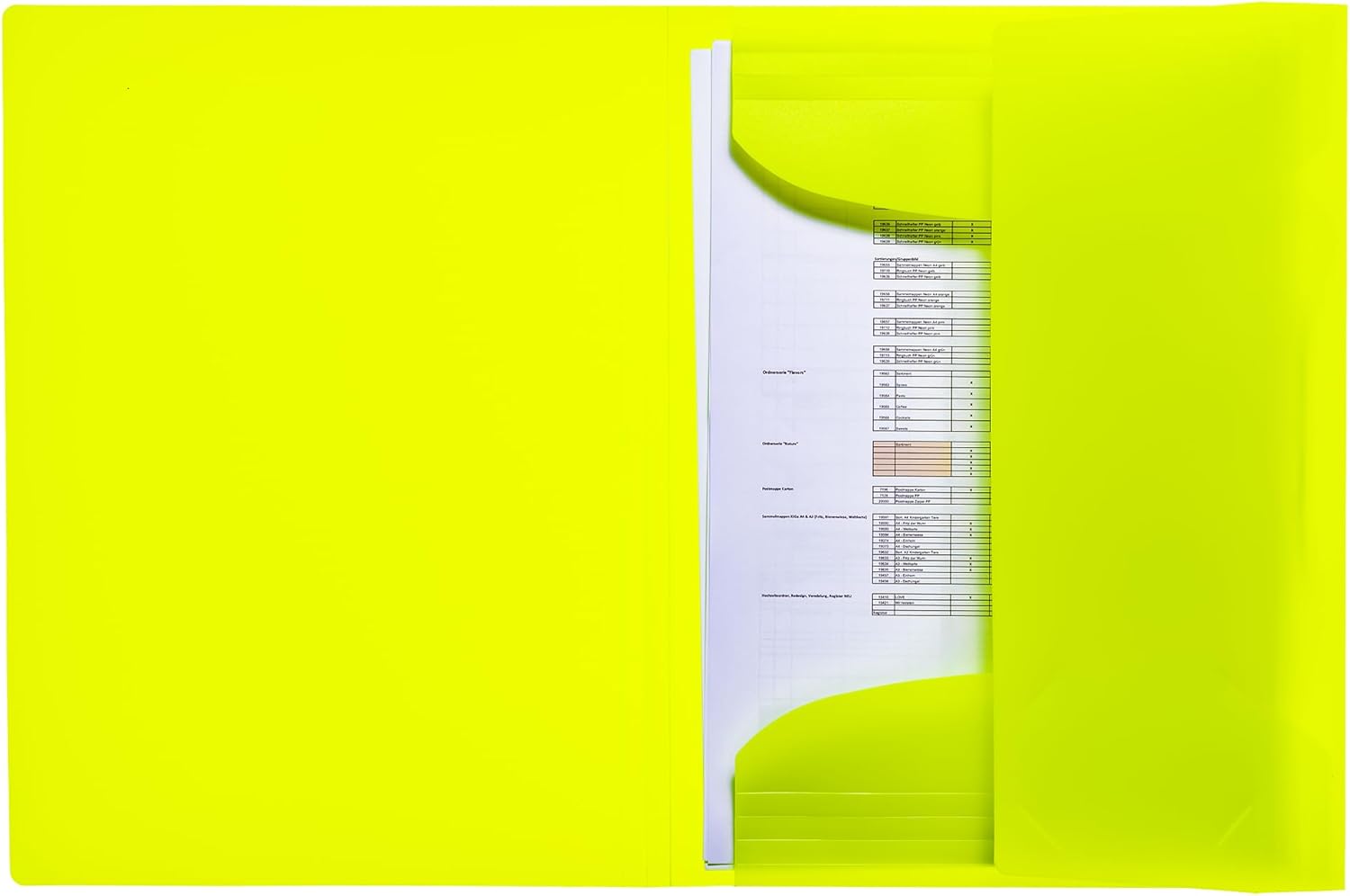 HERMA 19655 Portfolio Folder A4 Translucent Neon Yellow Set of 3 Sturdy Plastic Washable Heavy Duty Organiser Folder with Inner Flaps and Elastic Band Document Folder for Children, Boys and Girls