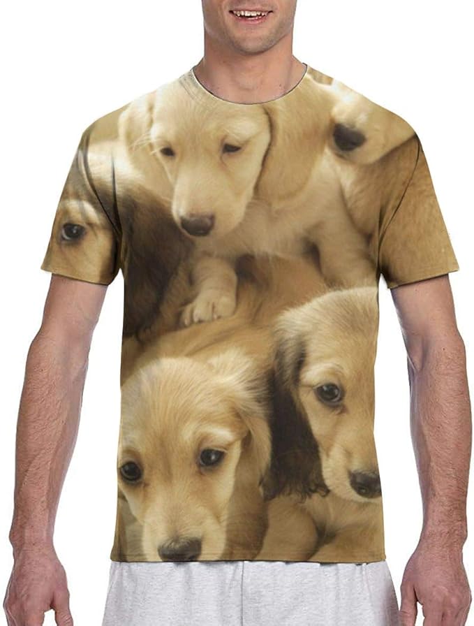 Men Tee ShirtsDachshund Lovely Puppy Dog 1 Short Sleeve TShirts Crew
