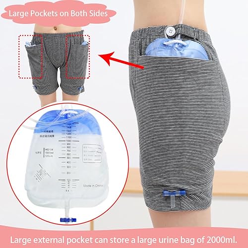 Miniatura 5 de Pantalones de bolsa de orina,Ropa interior Bolsa de orina Pantalones para ancianos,Bolsa de drenaje de orina Pantalones de cirugías abdominales