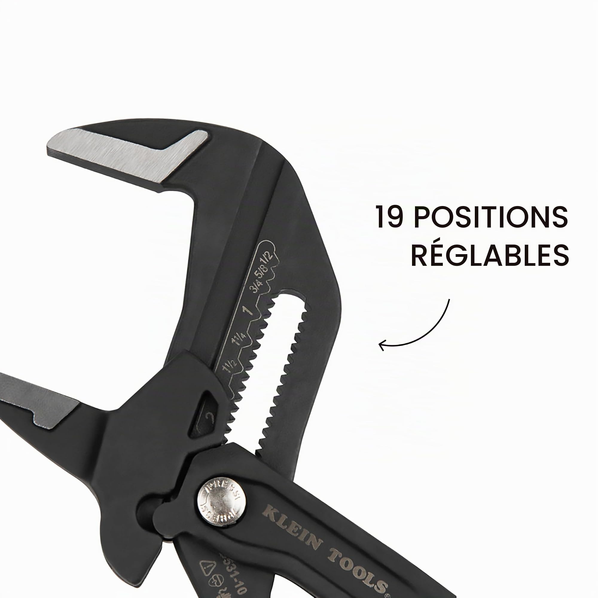 Klein Tools D53110 Clé à pince compacte, à fort effet de levier, multiusage, avec mâchoires lisses, 25,4 cm
