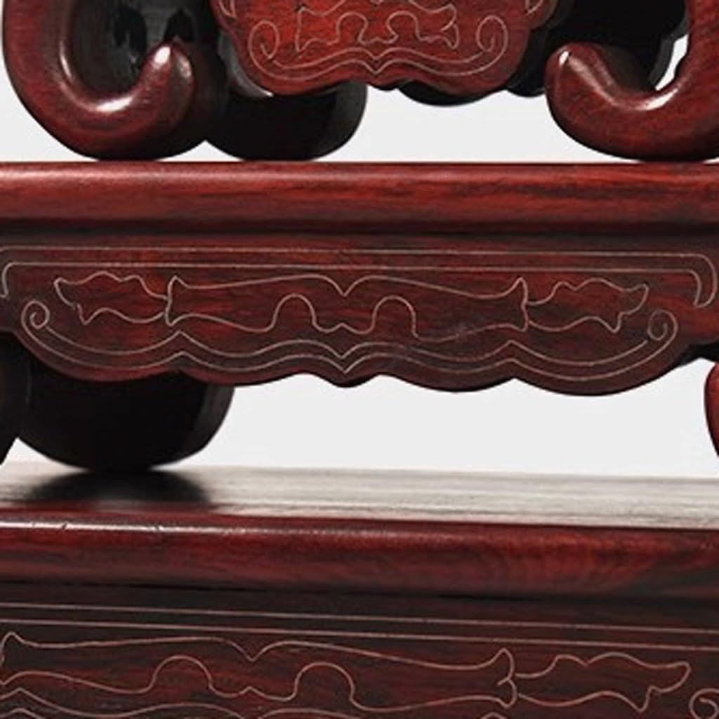 Bonsai Pedestal Vase Pedestal Stands Rectangular Vase Base Bonsai Teapot Buddha Statue Ornaments Solid Wood Carved Wooden Bracket Planter Stand Plant Holder
