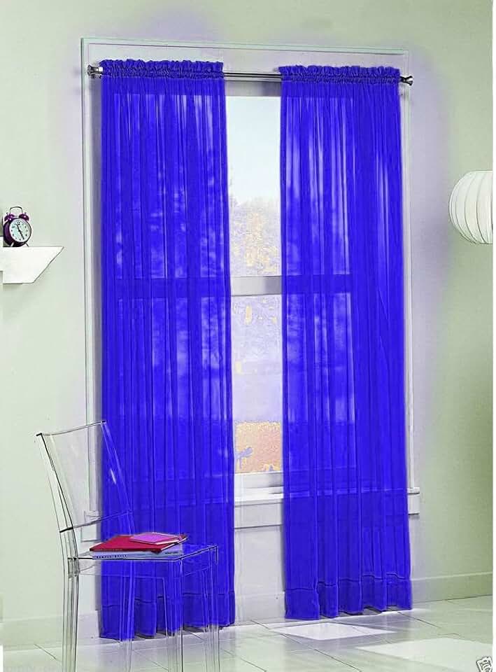 royal blue sheer curtains