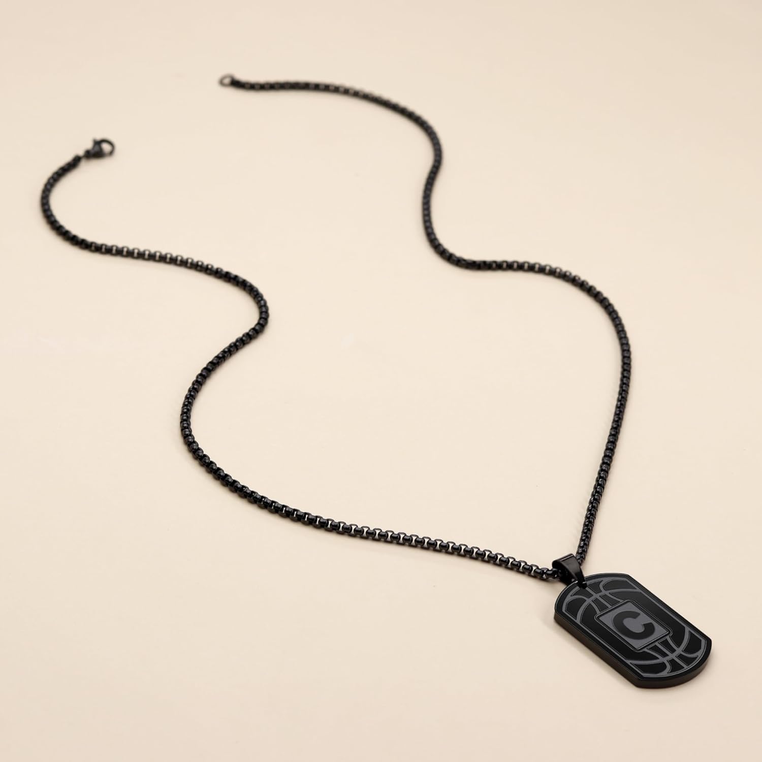 Initial A-Z Basketball Dog Tag Necklace for Men, Stainless Steel Basketball Initial Necklace for Men Dog Tag Chain Letter Pendant Personalized Sports Athletes Jewelry Gifts - Image 8