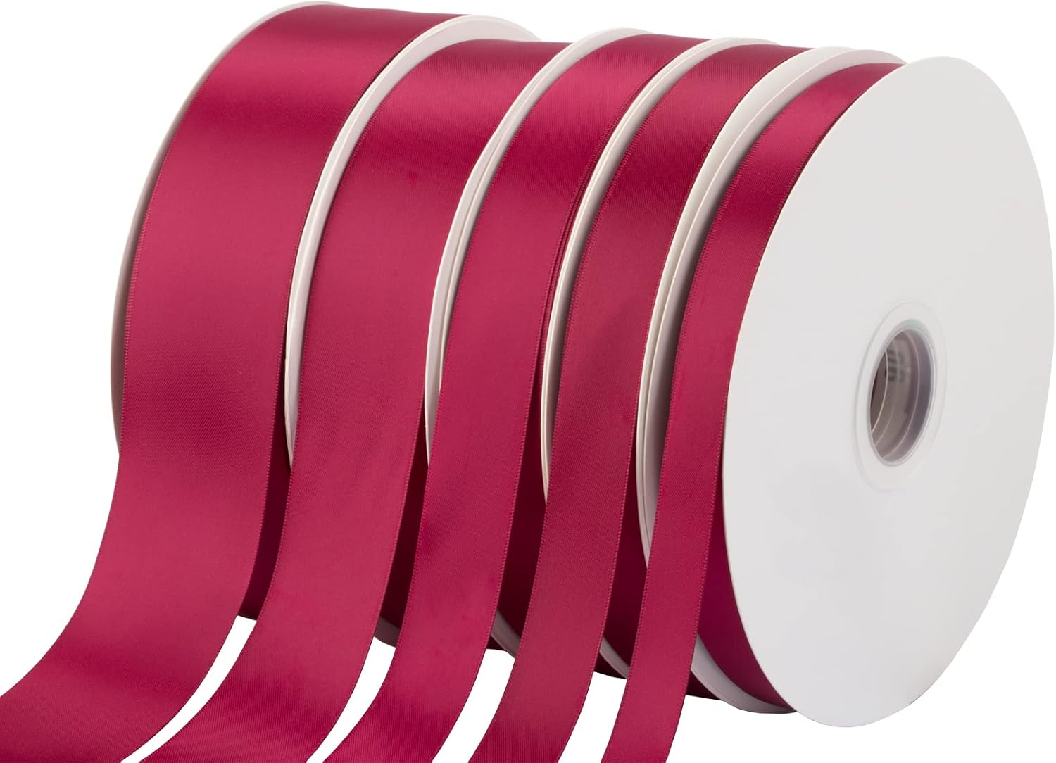 100 Yards Wine Double Faced Satin Ribbon - 1-1/2" Width for Wedding, Gift Wrapping, Floral Arrangement and Crafts