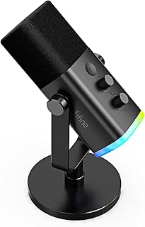 Fifine microfone dinâmico usb/xlr para gravação de podcast microfone s