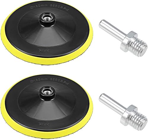 Miniatura 10 de uxcell Almohadilla de respaldo de gancho y bucle de 6 pulgadas, placa de soporte de pulido de lijado con adaptador de taladro M14 para lijadora de