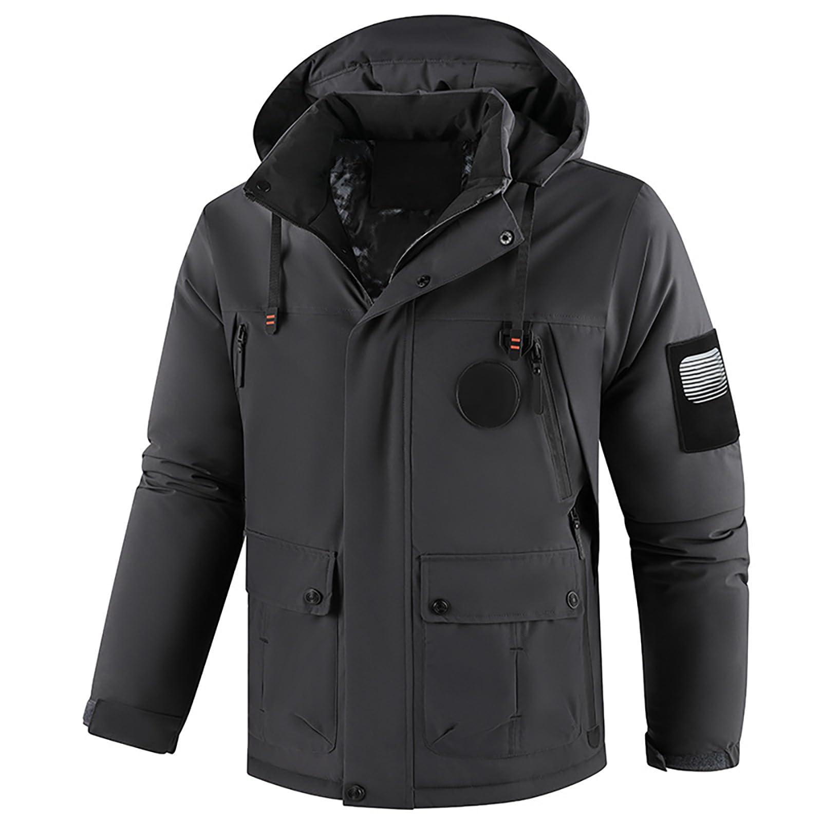 Giacca da Montagna Calda Invernale Giaccone Neve Cappotto Snowboard in Pile Giubbotto Sci con Cappuccio Impermeabile Invernali Antivento Giacce Parka Jacket Per Escursionismo, Trekking