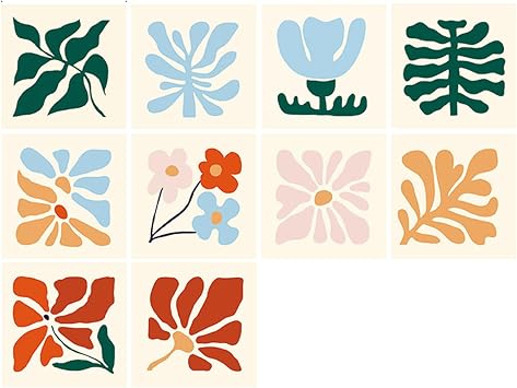 Vintage Floral Peel and Stick Tile Stickers 7.87x7.87 Inch 10 PCS