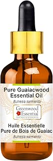 Greenwood Essential Guaiacwood Essential Oil (Bulnesia sarmientoi) with Glass Dropper | Pure | Viscous Texture | Rich Aroma | Unisex | All Skin Types |Natural Extract Steam Distilled 15ml (0.50 oz)