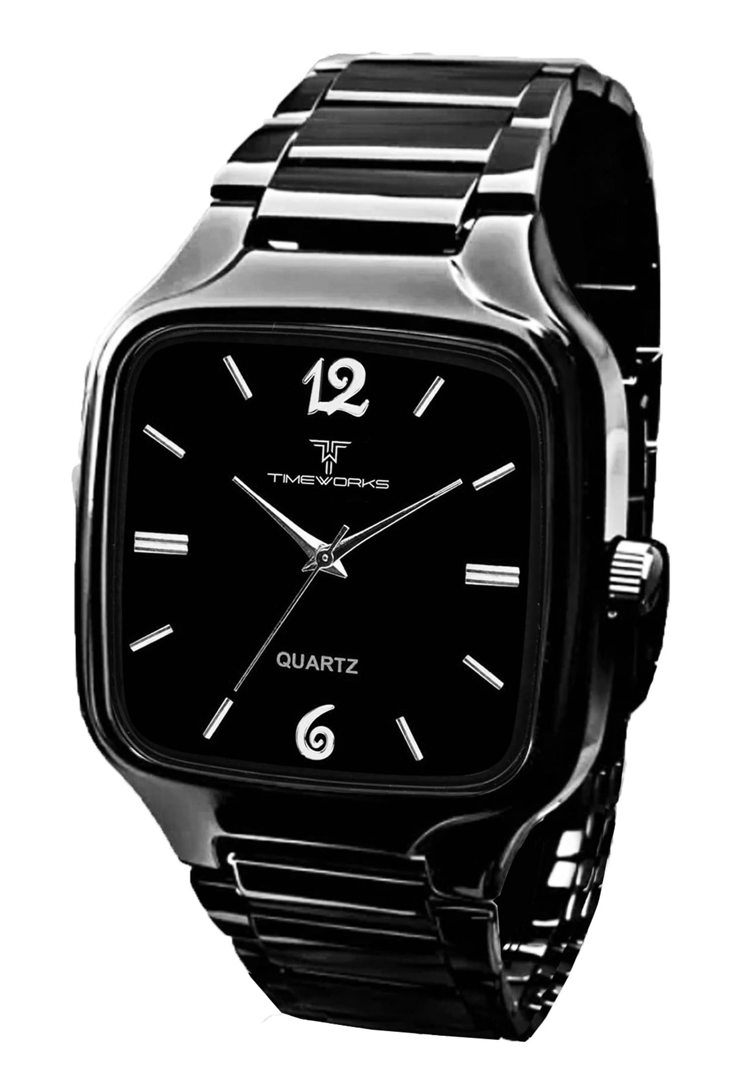 TIMEWORKSDesigner Black Square Shape Dial Men's & Boy's analogue Watch 416Nnm02