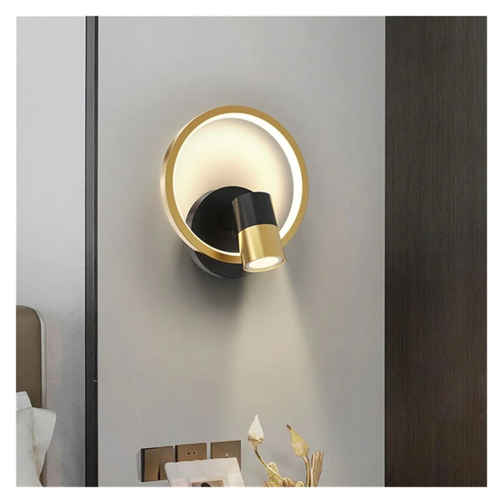 HXYSXHJUO Modern Bedroom Bedside Wall Lamp with Spotlight Minimalist Interior Sconces Luxury Home Decoration Read LED Light Lighting, Pendant