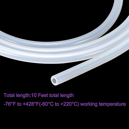Miniatura 4 de DMiotech 0.031 in ID 0.157 in OD 10 pies tubo de silicona transparente tubo industrial de silicona para bomba de aire de agua