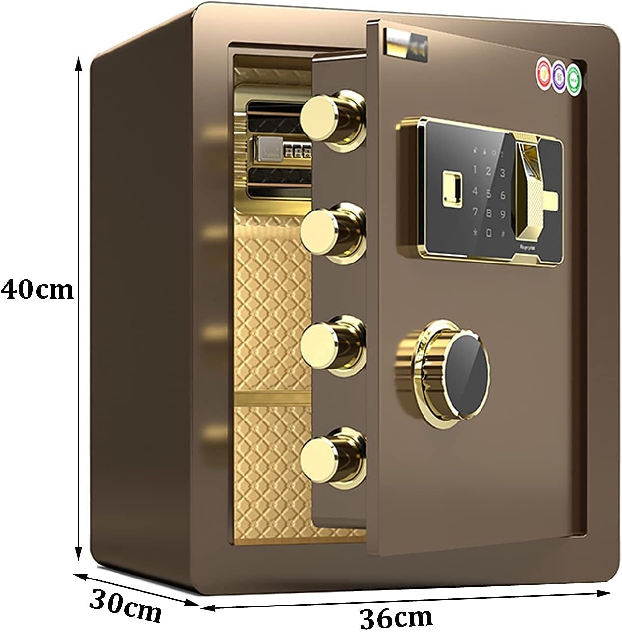 Water Security Box Digital Cabinet Safe Home Electronic Code Lock Safes, Fire and Anti-Theft Steel Safety Cabinets, 2 Unlocking Methods, Easy to O