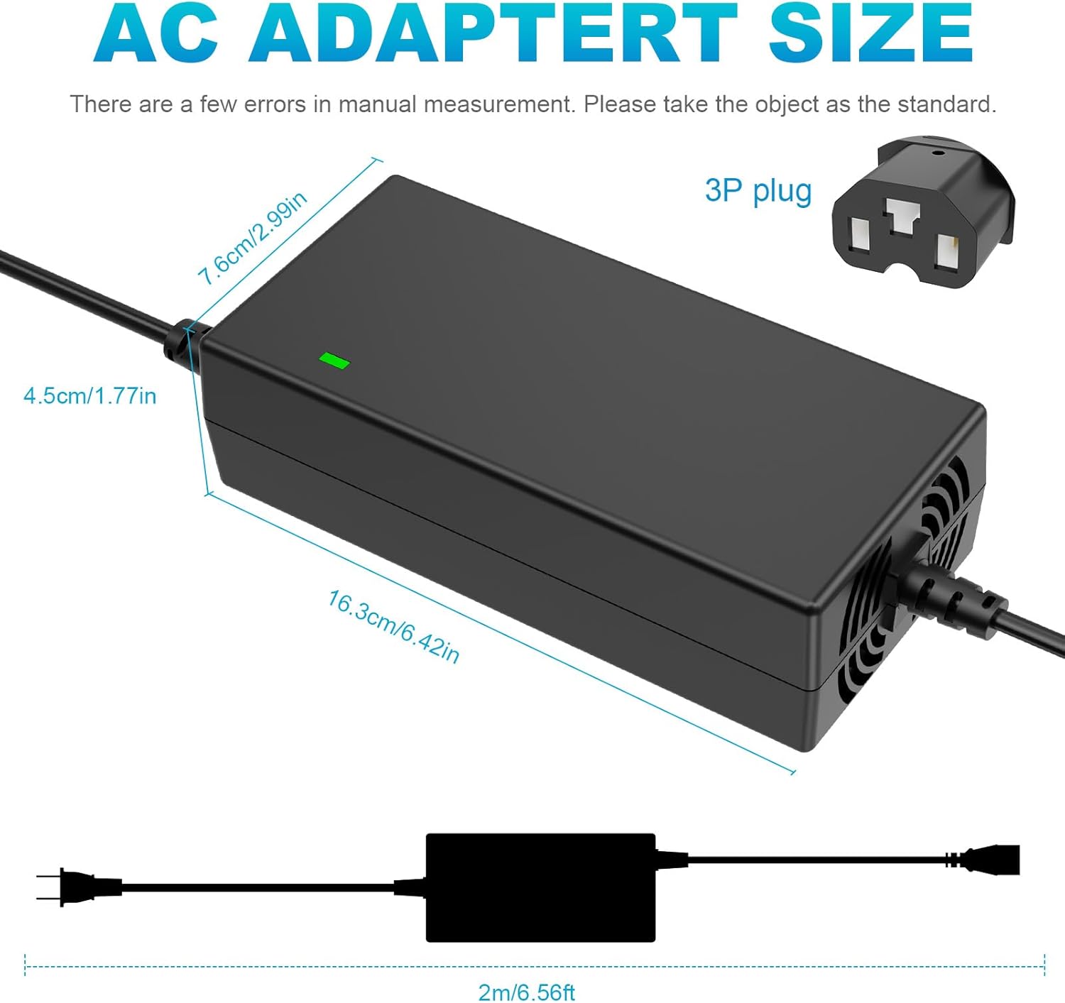 DC 48V 12AH Lead Acid Battery Charger for Electric Bicycle Bike Big Toys Baja, FitRight, Go-Bowen 100V-240V Input with 3 Pin Plug