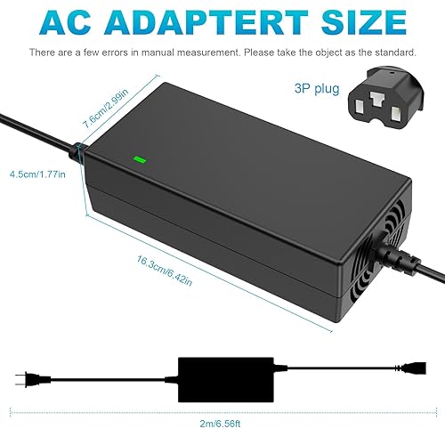 Miniatura 2 de TREE.NB AC 110V a DC 48V 2.5A Batería de plomo ácido, adaptador de conmutación Fuente de alimentación para scooters Ebike Bycle 3 Agujeros Plug