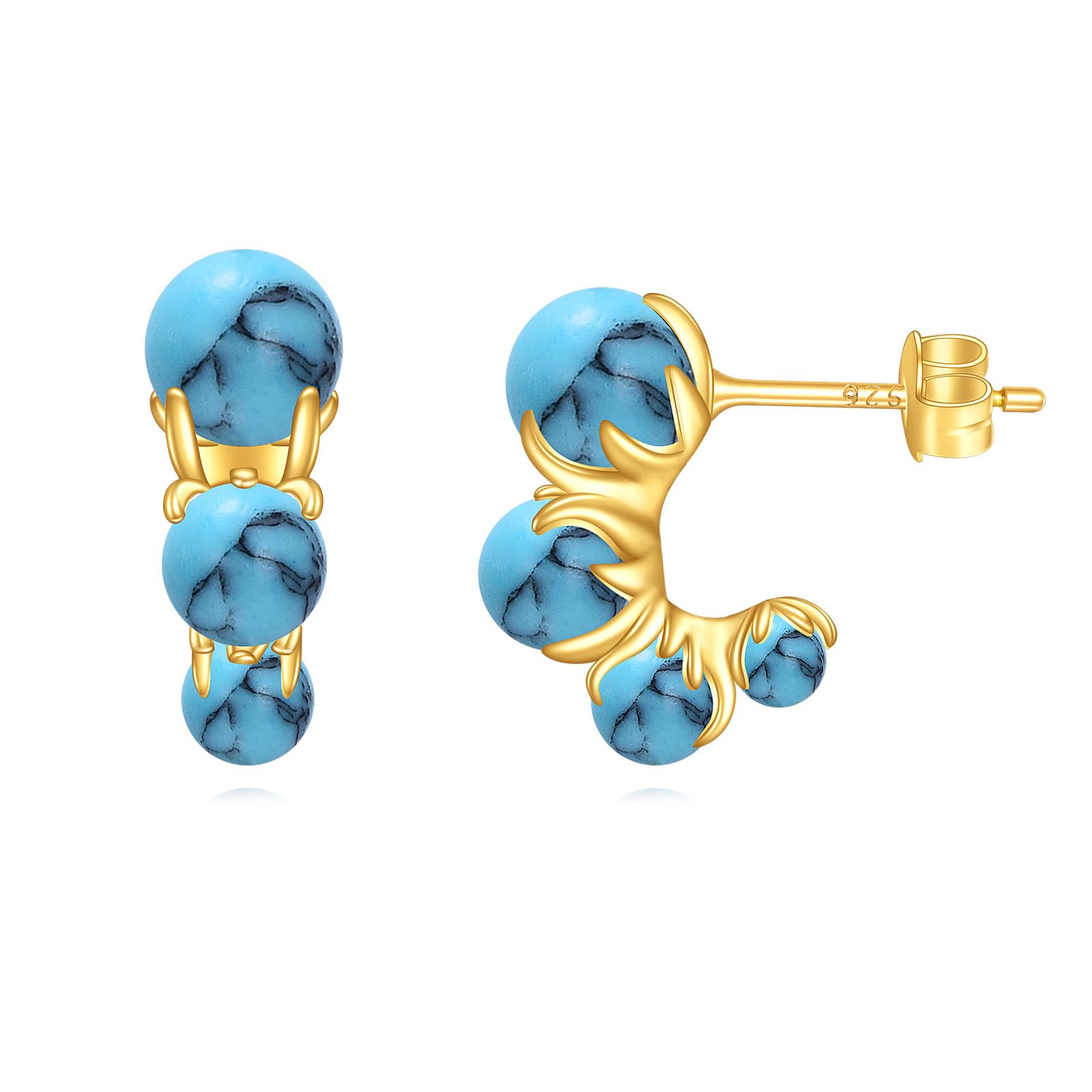 POPLYKE Chunky Ohrringe für Frauen Sterling Silber Hoops Ohrringe Tear Drop Ohrringe Schmuck