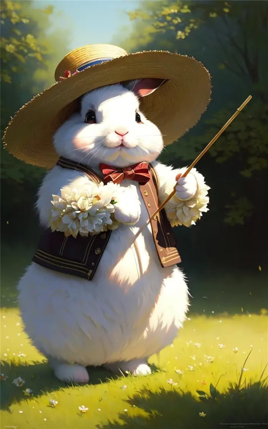 Kit Broderie Diamant Lapin d'herbe 5D DIY Grand Format 70x110cm pour Adultes et Enfants