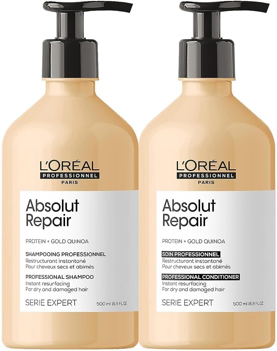 L'Oréal Professionnel Paris Absolut Repair Shampoo & Conditioner Set - Repairs Damage & Provides Hair Shine, For Dry, Damaged Hair