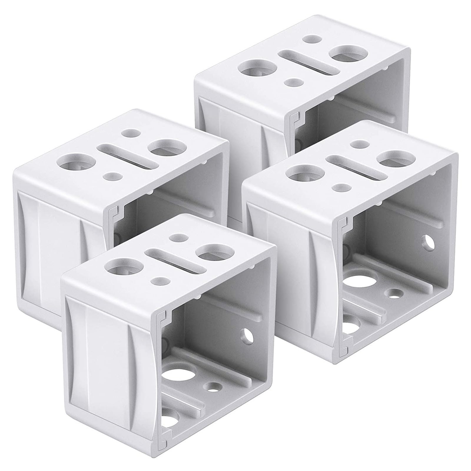 4 Pcs Window Blind Brackets Plastic Profile Box Mounting Bracket Blinds,White Color Headrail Track End Holder Parts for Window-blinds Installation Use