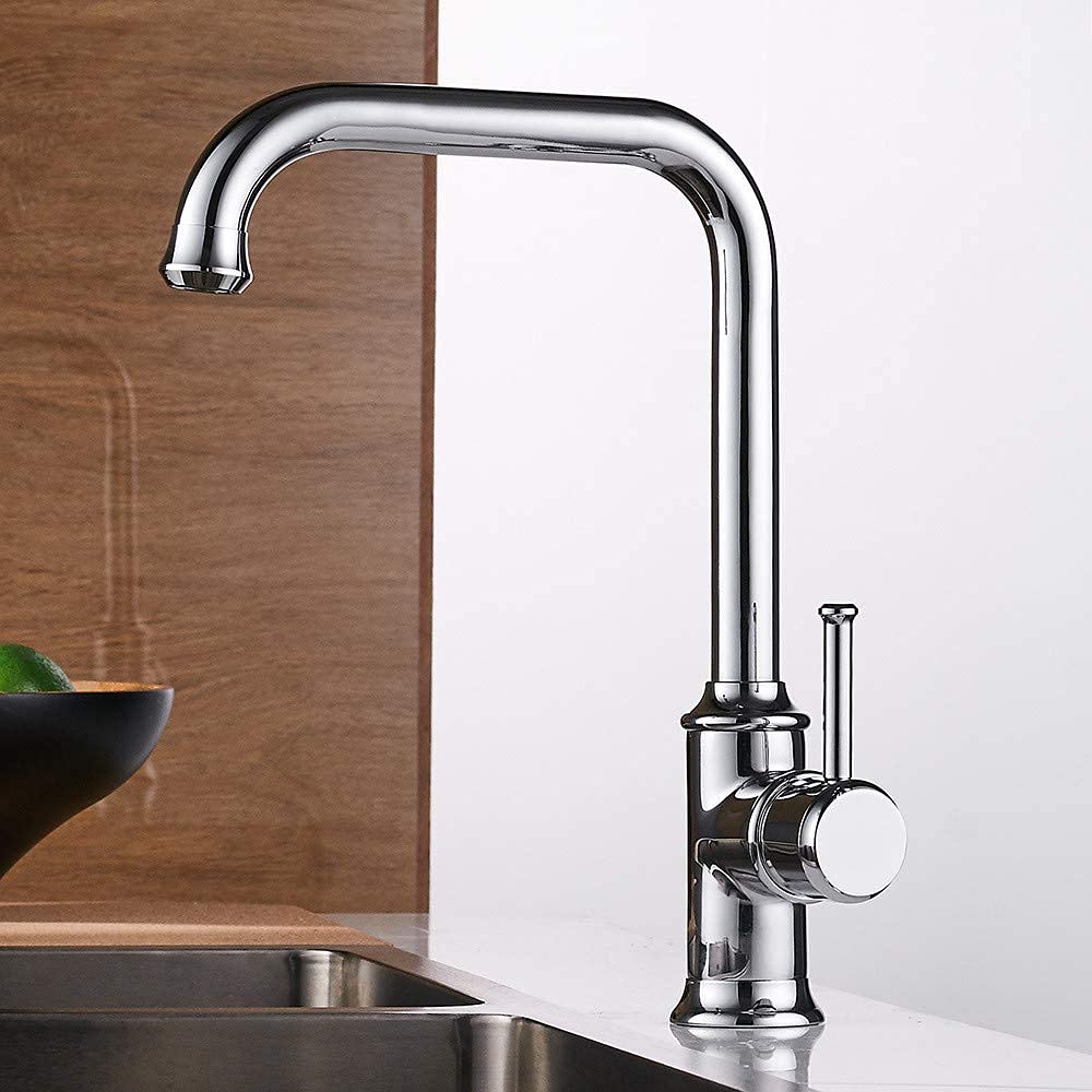 Robinet d'évier de cuisine rotatif noir argenté mitigeur eau chaude et froide