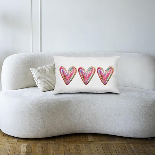 Miniatura 2 de Fundas de almohada de San Valentín, fundas de almohada de corazón de San Valentín de 12 x 20 pulgadas, fundas de almohada de corazón de San Valentín