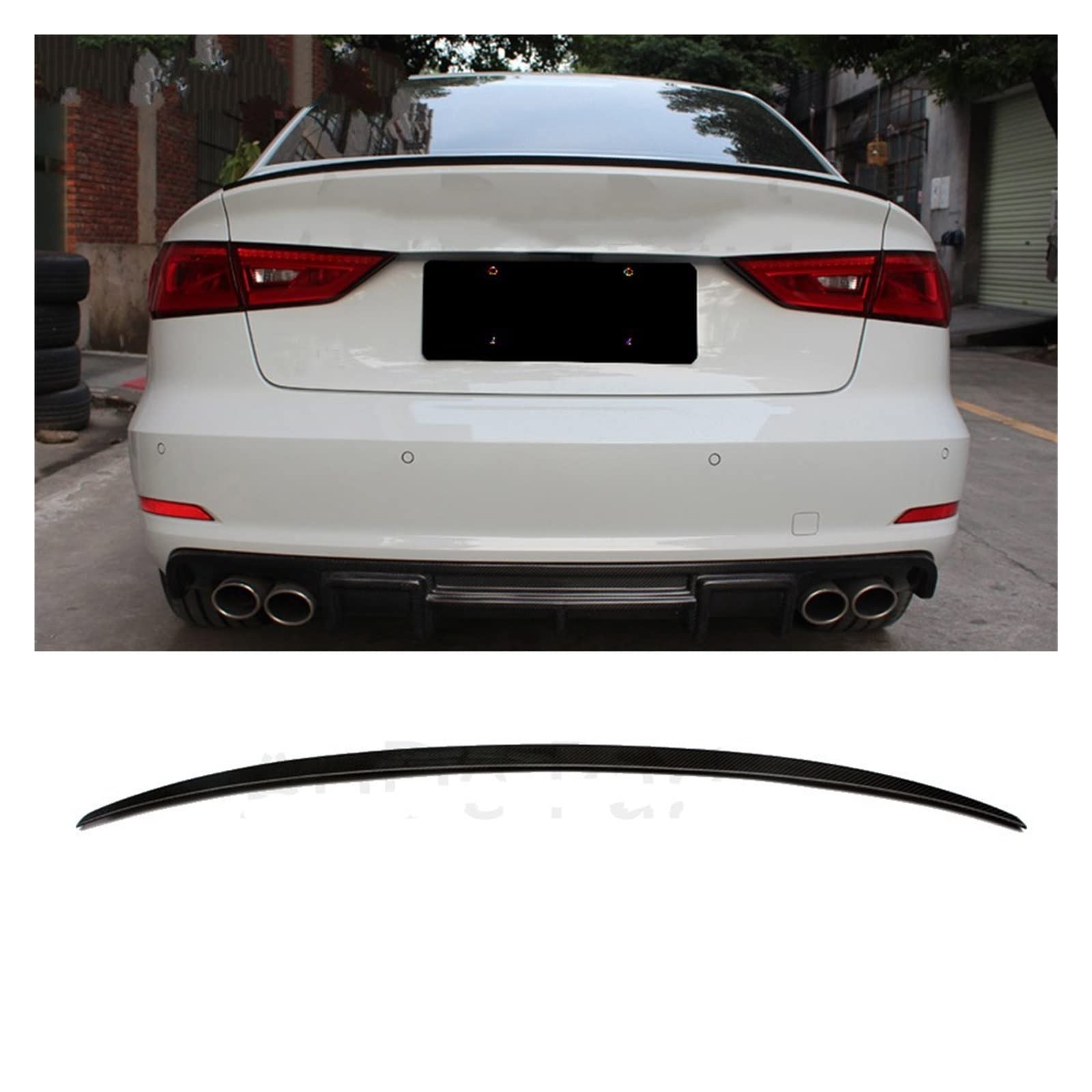 Buy Car Rear Spoilers S3 Style Carbon Fiber Trunk Wing Lip Spoiler For