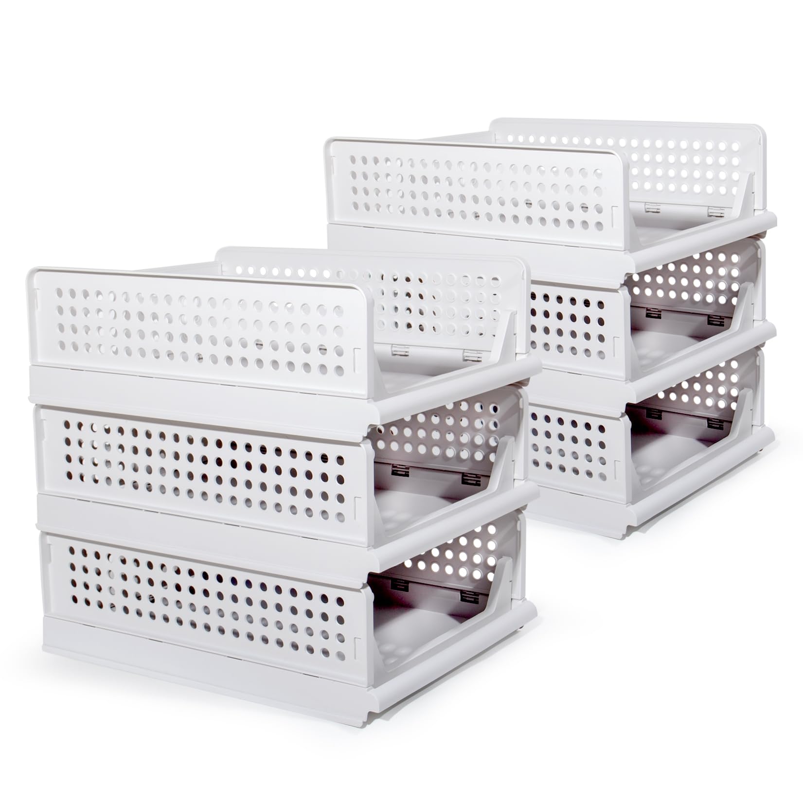 GREELUE Schrank Organizer Kleiderschrank 6 Stück, Faltbare Aufbewahrungsbox, Ordnungssystem für Schubladen, Schließfächer, Kleiderschränke (Weiß-14cm*6)