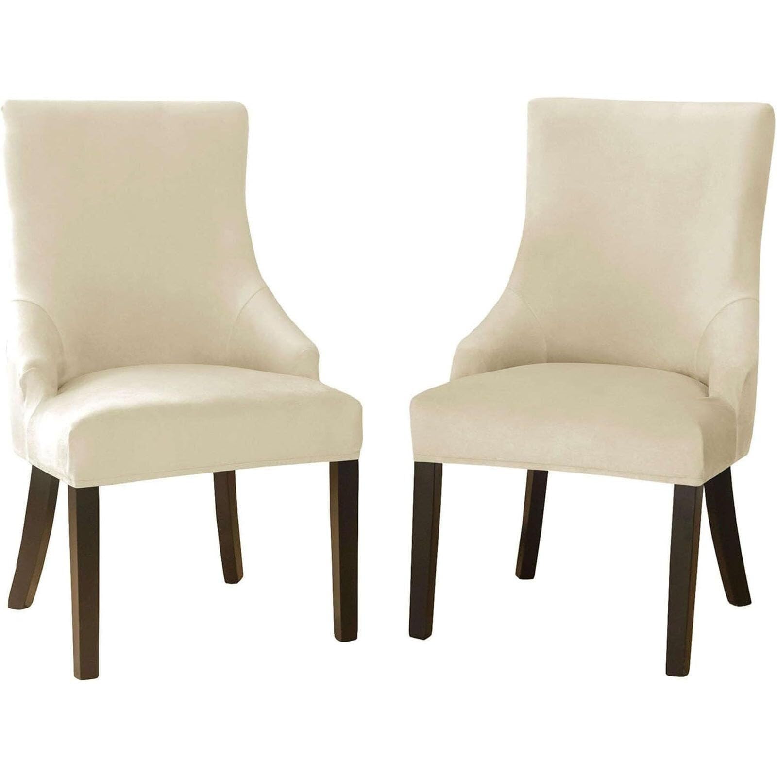BUAOGDVG Velvet Stretch Wingback Side Chair Cover, Armless Wingback Chair Slipcover, Soft Sloping Armchair Covers, for Dining Room Banquet(Large,2pack)