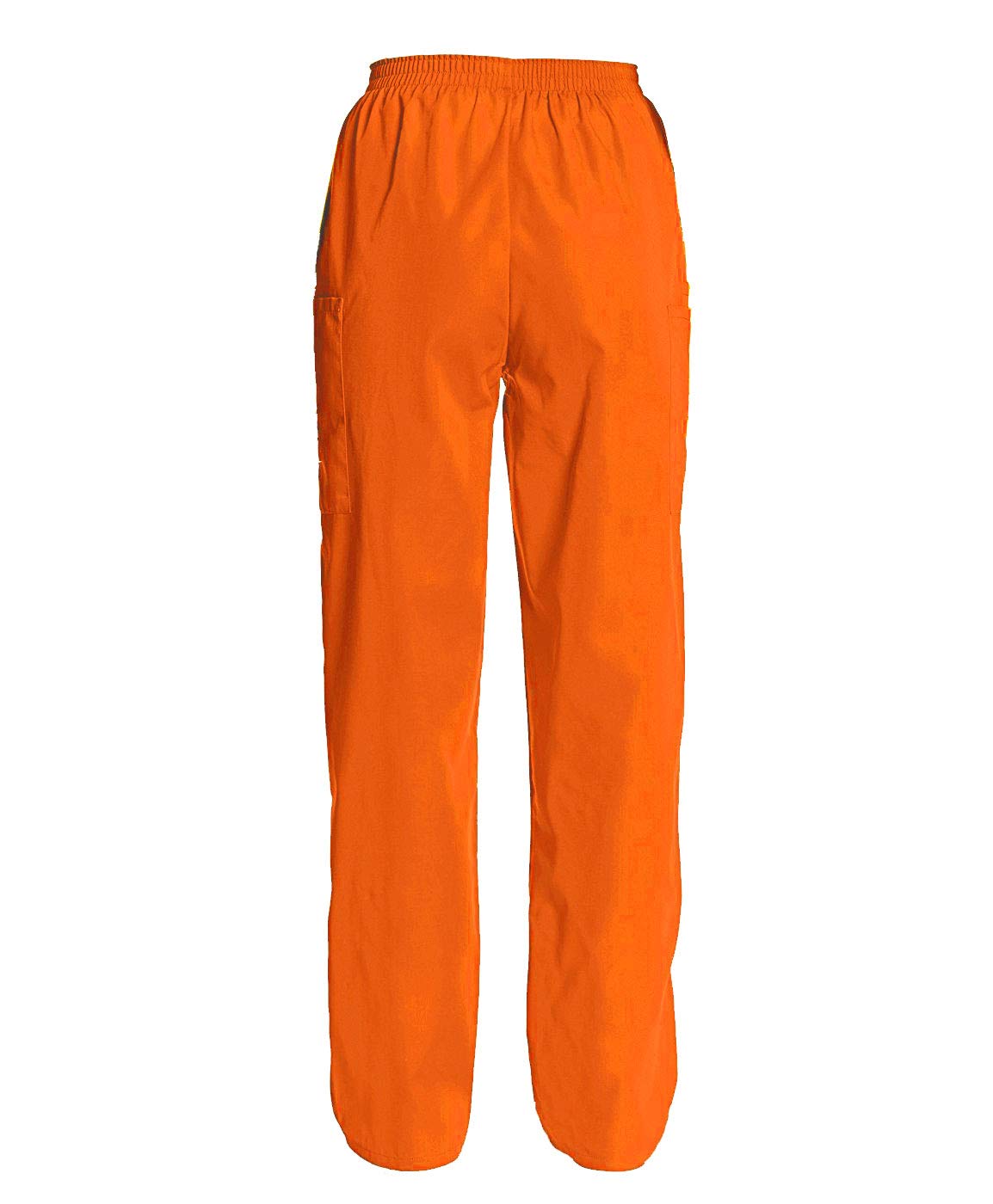 Women's Scrub Pants Full Elastic Waist Cargo Scrubs Pant Orange