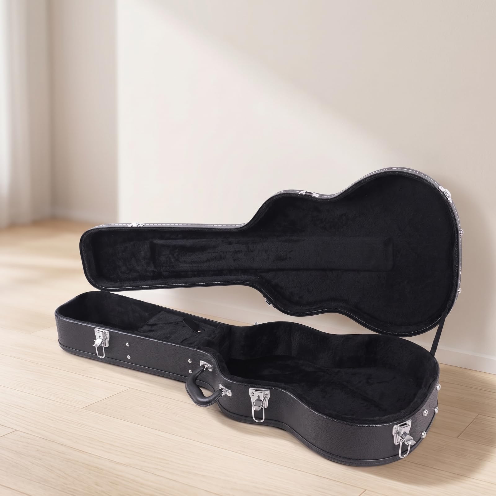 Baoblaze 1 Pezzo Custodia Chitarra Classica Custodia Rigida Custodia Strumento Astuccio Protettivo in Legno Pelle Velluto con Profilo Cucito E Robusto
