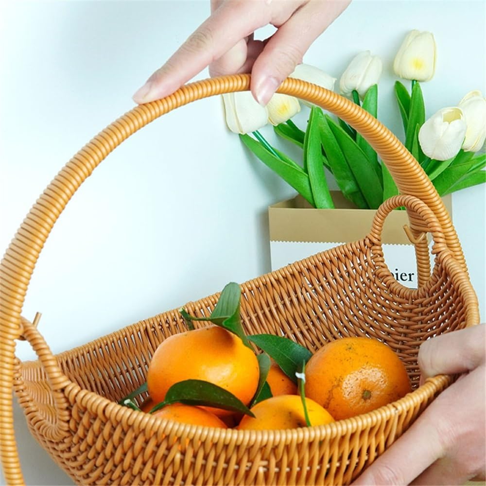 Centro de mesa frutero Cesta de frutas tipo cuna, cestas ratán sintético, cesta almacenamiento for sala estar