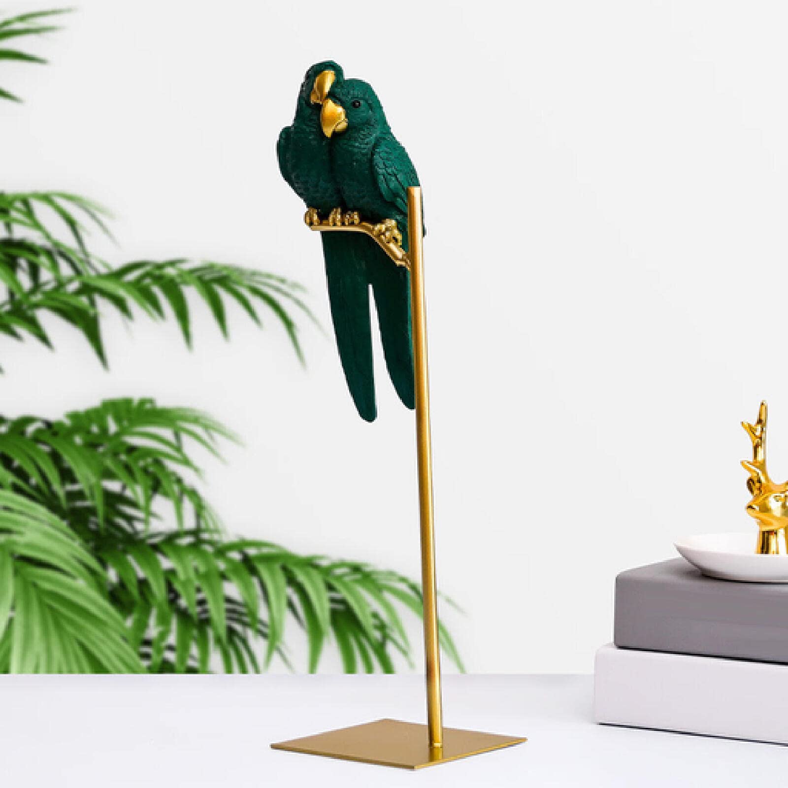 Esculturas Simples Figuras De Escultura De Estatua De Adornos De Artesanía De Pájaro Loro Simulado De Resina