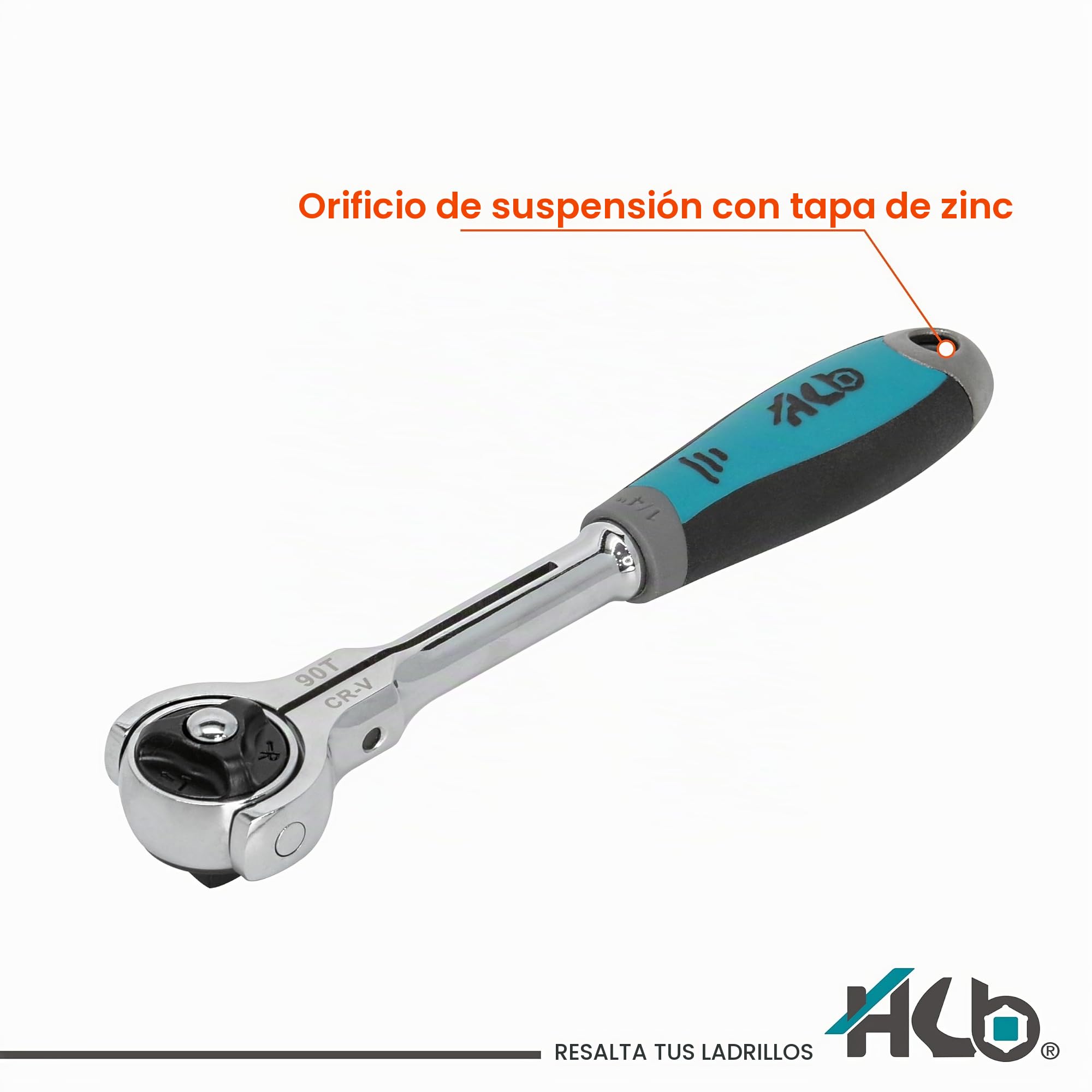 HB AKM024-G Juego Carraca Cabeza Giratoria 90 Dientes 44 Piezas 1/4" CR-V & S2 | Llaves de Vaso y Bits Profesionales Mecánico Automoción Taller Bricolaje | Maletín Portátil – Hecho en Taiwán
